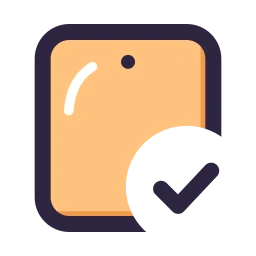 Tablet check icon, Lineal style