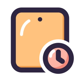 Tablet clock icon, Lineal style