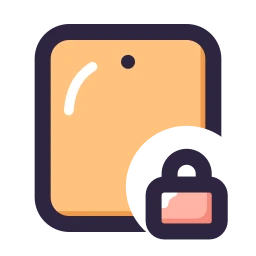 Tablet lock icon, Lineal style