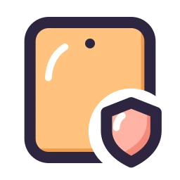 Tablet shield icon, Lineal style