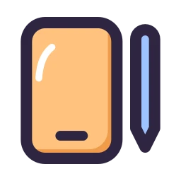 Tablet stylus icon, Lineal style