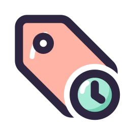 Tag clock icon, Lineal style