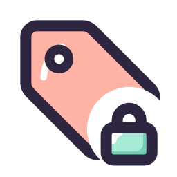 Tag lock icon, Lineal style