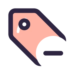 Tag minus icon, Lineal style