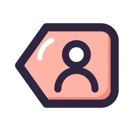 Tag person icon, Lineal style