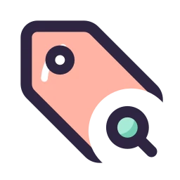 Tag search icon, Lineal style