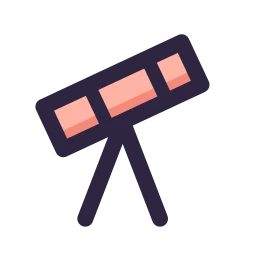 Telescope icon, Lineal style