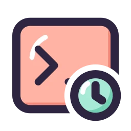 Terminal clock icon, Lineal style