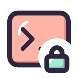 Terminal lock icon, Lineal style
