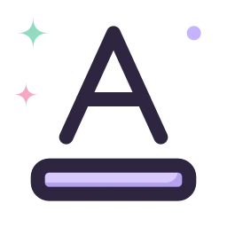 Text color icon, Lineal style