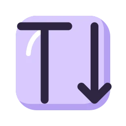 Text vertical icon, Lineal style