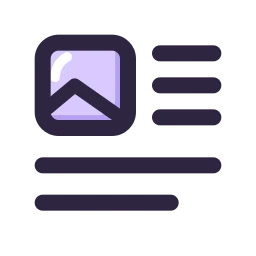 Text wrap image icon, Lineal style