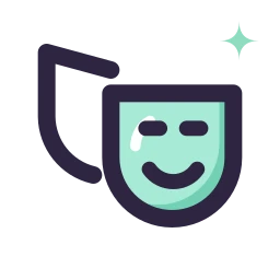 Theater masks icon, Lineal style
