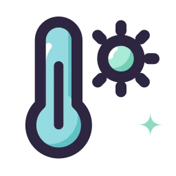 Thermometer sun icon, Lineal style