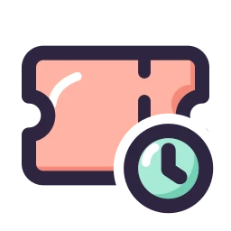 Ticket clock icon, Lineal style