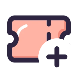 Ticket plus icon, Lineal style