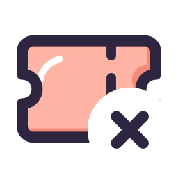 Ticket x icon, Lineal style