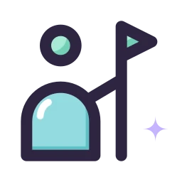 Tour guide icon, Lineal style