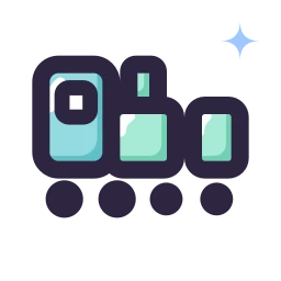Toy train icon, Lineal style