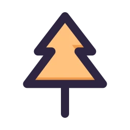 Tree pine icon, Lineal style