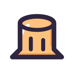 Tree stump icon, Lineal style