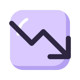 Trending down icon, Lineal style