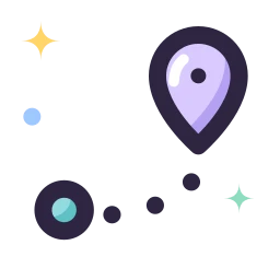 Trip route icon, Lineal style