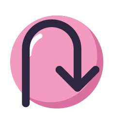 U turn icon, Lineal style