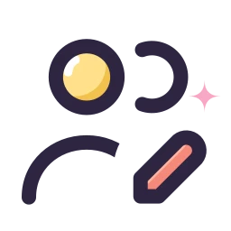 Users edit icon, Lineal style