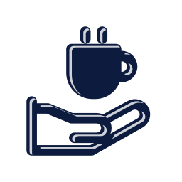 Hand holding cup icon, Mellow style