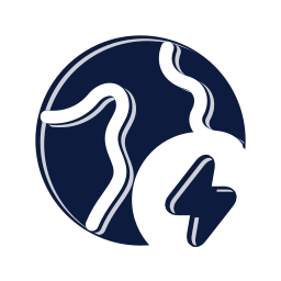 Planet earth bolt icon, Mellow style