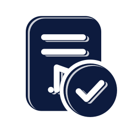Sheet music check icon, Mellow style