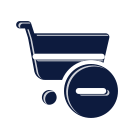 Shopping cart minus icon, Mellow style