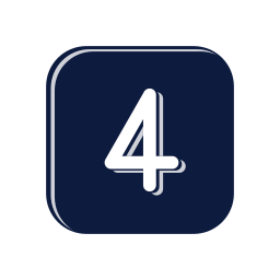 Square number 4 icon, Mellow style