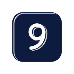 Square number 9 icon, Mellow style