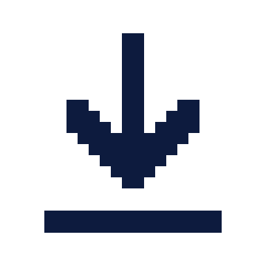 Arrow bar down icon, Pixel style