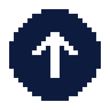 Arrow circle up icon, Pixel style