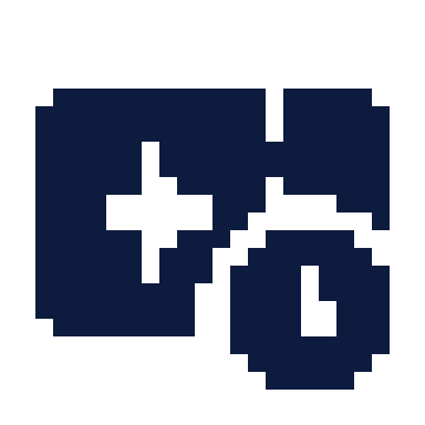Boarding pass clock icon, Pixel style