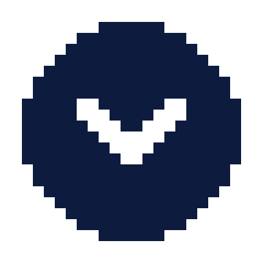 Chevron circle down icon, Pixel style