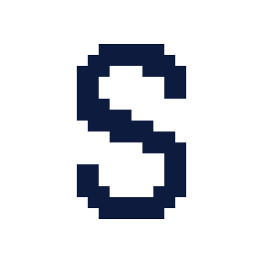 Letter s icon, Pixel style