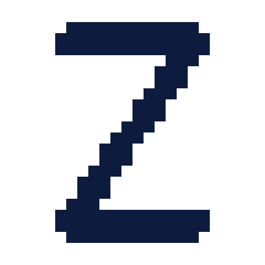 Letter z icon, Pixel style