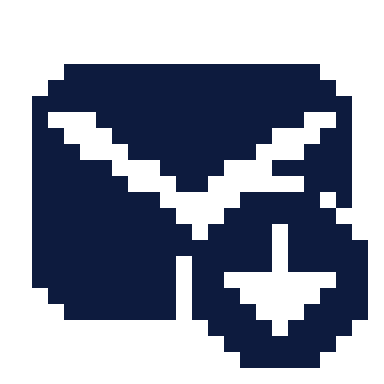 Mail down icon, Pixel style