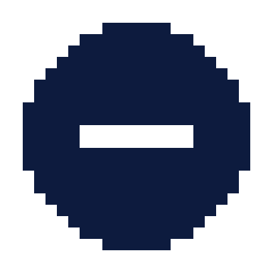 Minus circle icon, Pixel style