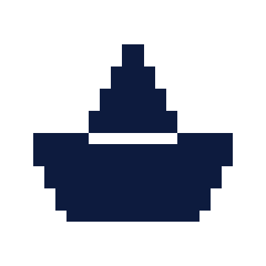 Paper boat icon, Pixel style