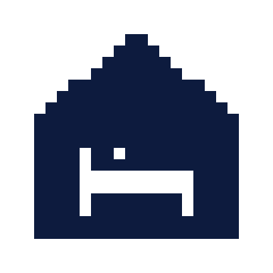 Pg accommodation icon, Pixel style