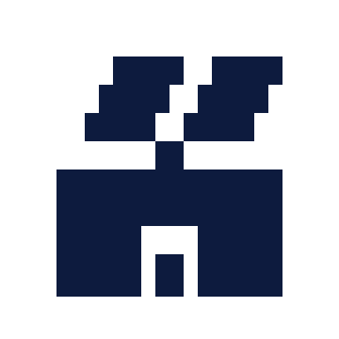 Solar rooftop icon, Pixel style