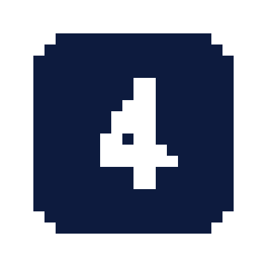 Square number 4 icon, Pixel style
