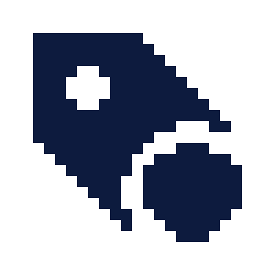 Tag shield icon, Pixel style