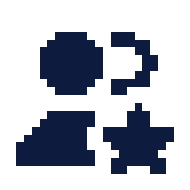 Users star icon, Pixel style