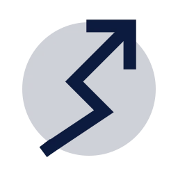 Arrow zigzag icon, Sharp Duotone style